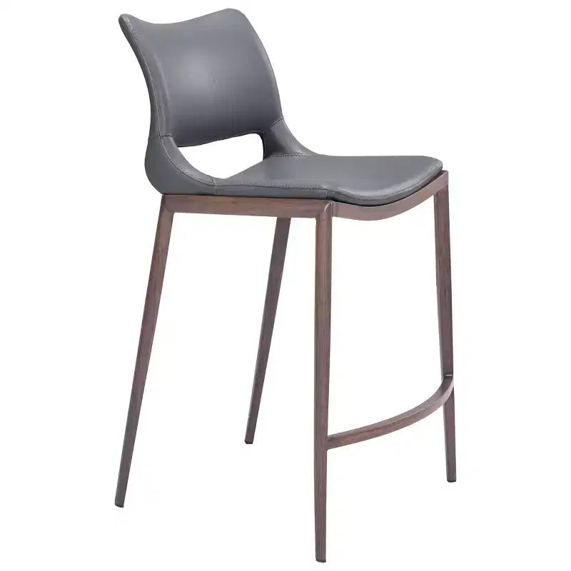 Set di 2 sedie da bar a mezza altezza Laval grigio scuro - ZM Home: imbottite, gambe in acciaio, design moderno