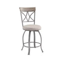 Carter Swivel Metal Upholstery Counter Height Barstool Pewter - Powell