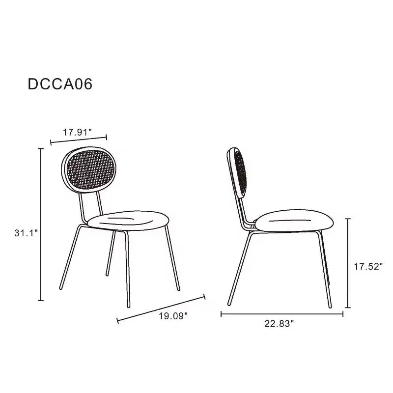 Set di 2 sedie da pranzo Jardin con seduta imbottita nero/grigio - Manhattan Comfort: Mid-Century, struttura in legno di frassino, nessun assemblaggio richiesto
