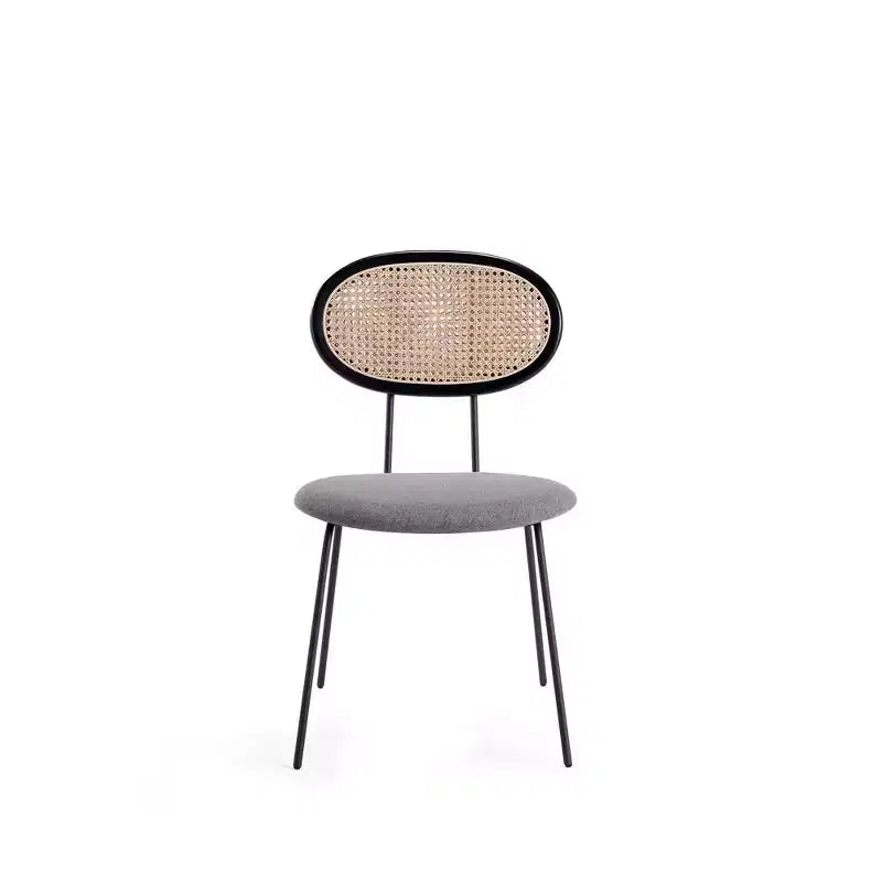 Set di 2 sedie da pranzo Jardin con seduta imbottita nero/grigio - Manhattan Comfort: Mid-Century, struttura in legno di frassino, nessun assemblaggio richiesto