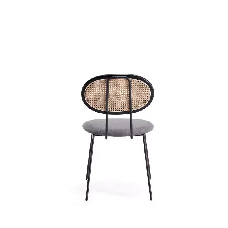 Set di 2 sedie da pranzo Jardin con seduta imbottita nero/grigio - Manhattan Comfort: Mid-Century, struttura in legno di frassino, nessun assemblaggio richiesto