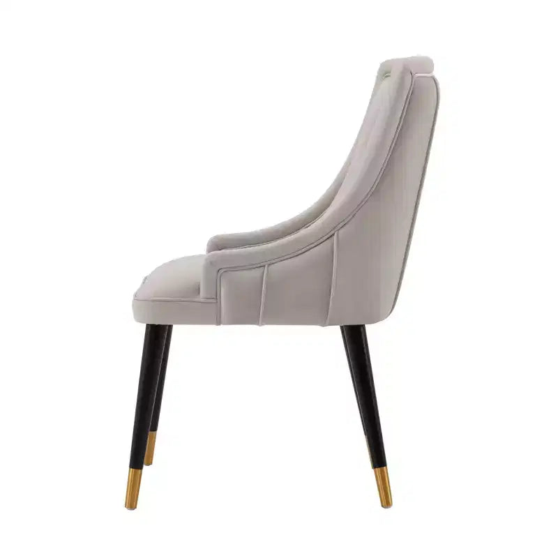 Set di 2 sedie da pranzo Eda moderne imbottite in velluto e similpelle grigie - Manhattan Comfort