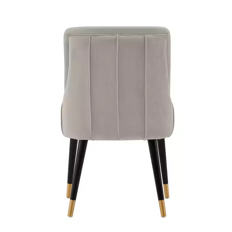 Set di 2 sedie da pranzo Eda moderne imbottite in velluto e similpelle grigie - Manhattan Comfort