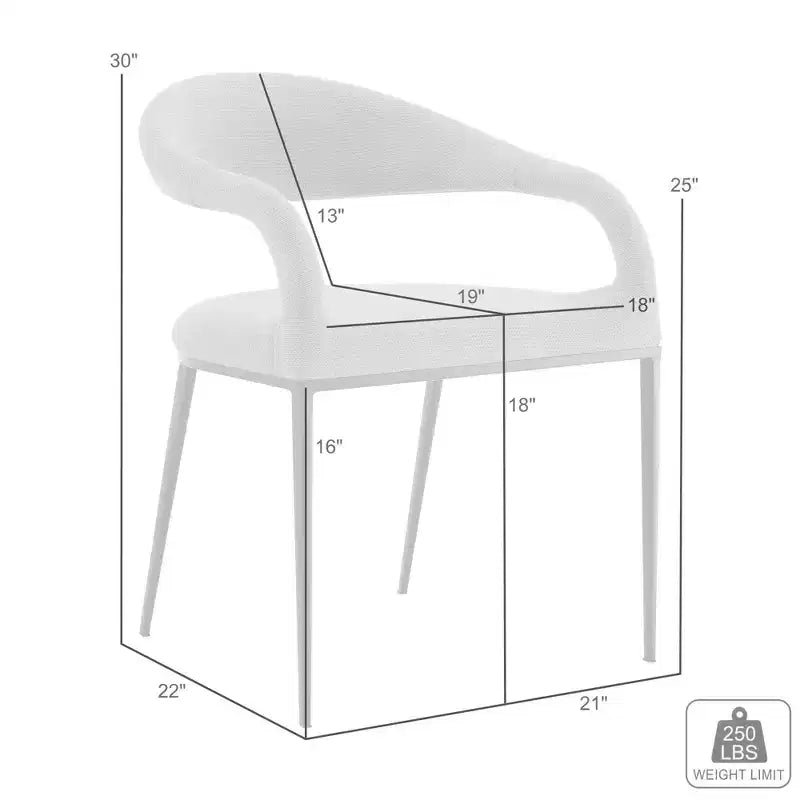 Set di 2 sedie da pranzo Armen Living Morgan rivestite in tessuto e acciaio inossidabile spazzolato, colore carbone