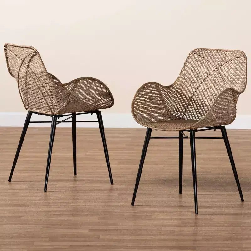 Sedia da pranzo in rattan e metallo ballerina bali & pari: Realizzata a mano, design bohémien