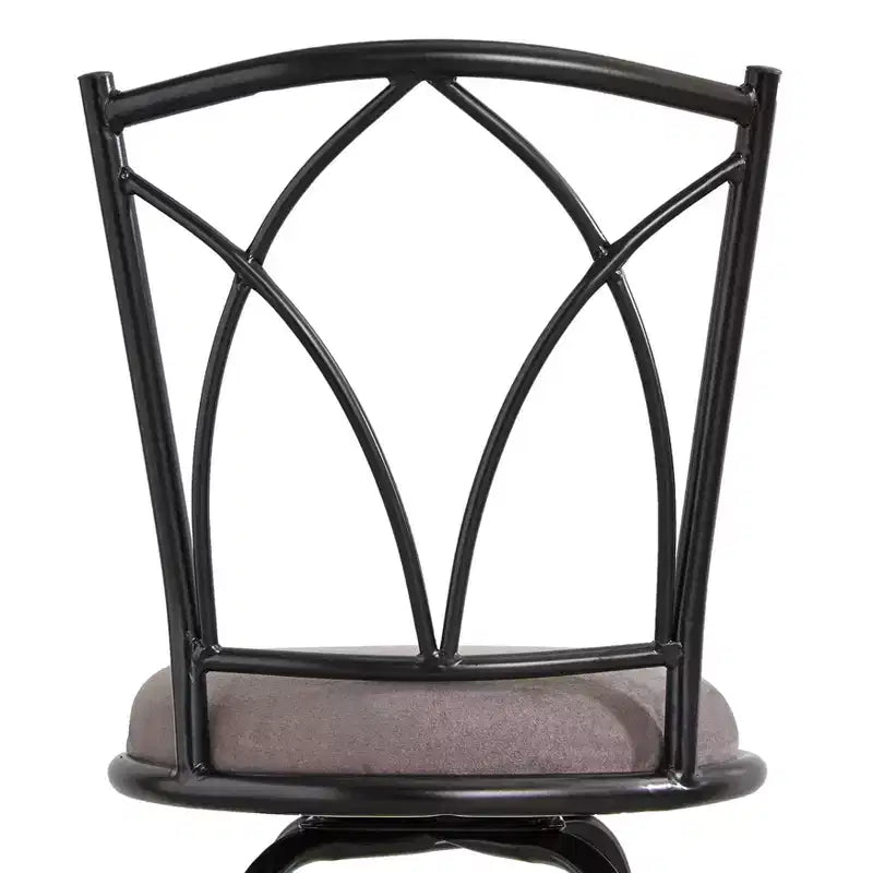 Buylateral Set di 3 Sgabelli da Bar Girevoli ad Altezza Regolabile Delta Nero/Grigio: Girevole, Struttura in Metallo, Microfibra