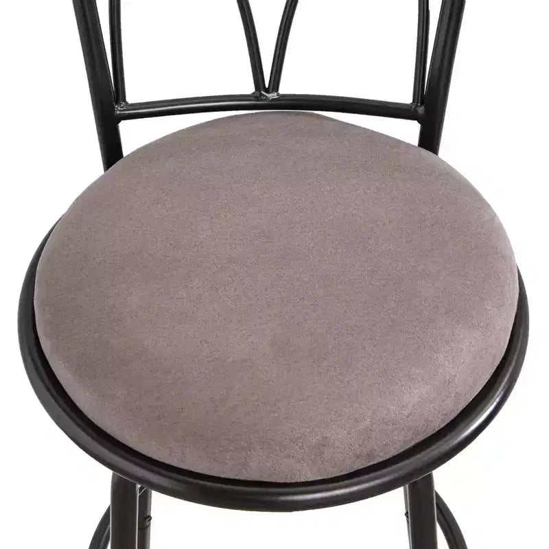 Buylateral Set di 3 Sgabelli da Bar Girevoli ad Altezza Regolabile Delta Nero/Grigio: Girevole, Struttura in Metallo, Microfibra
