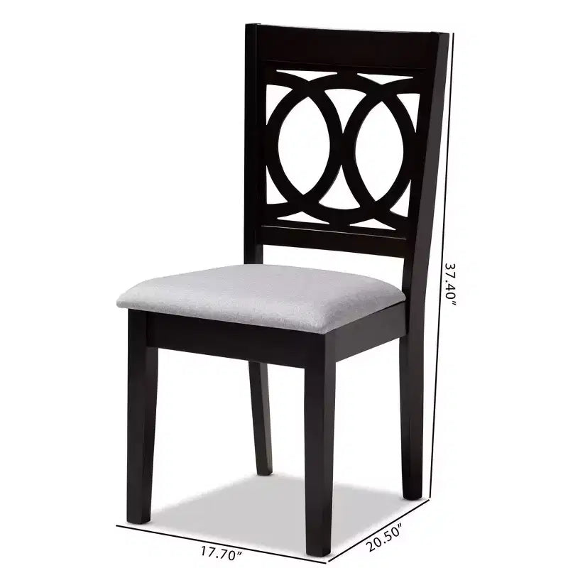 Set di 4 sedie da pranzo in legno rifinito Lenoir grigie - Baxton Studio