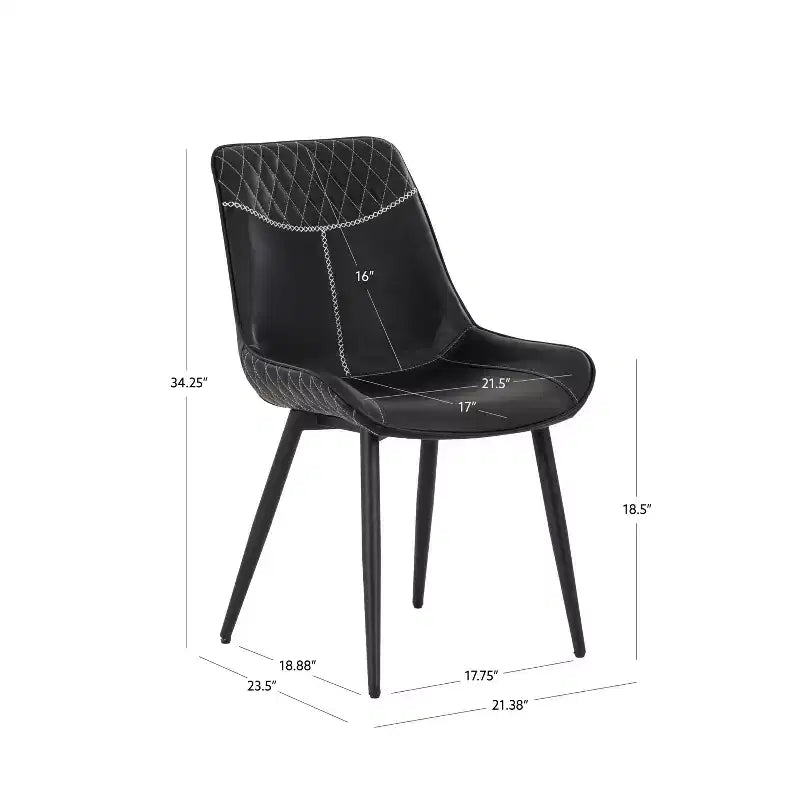 Set di 2 sedie da pranzo Linon Elder nere