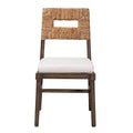 Porsha Mahogany Wood and Natural Rattan Dining Chair White/Natural Brown/Walnut Brown - Baxton Studio: Bohemian Style, No Assembly Required
