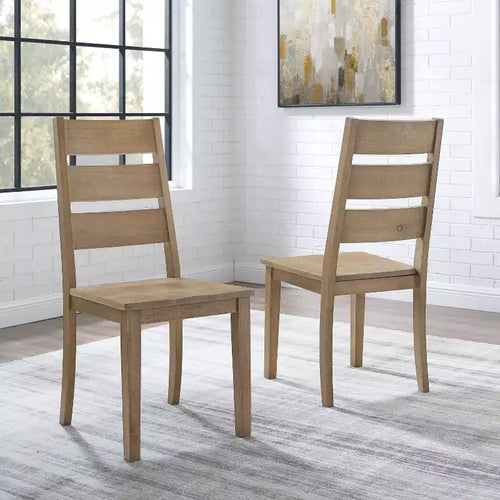 2pk Joanna Ladder Back Chairs Rustic Brown - Crosley