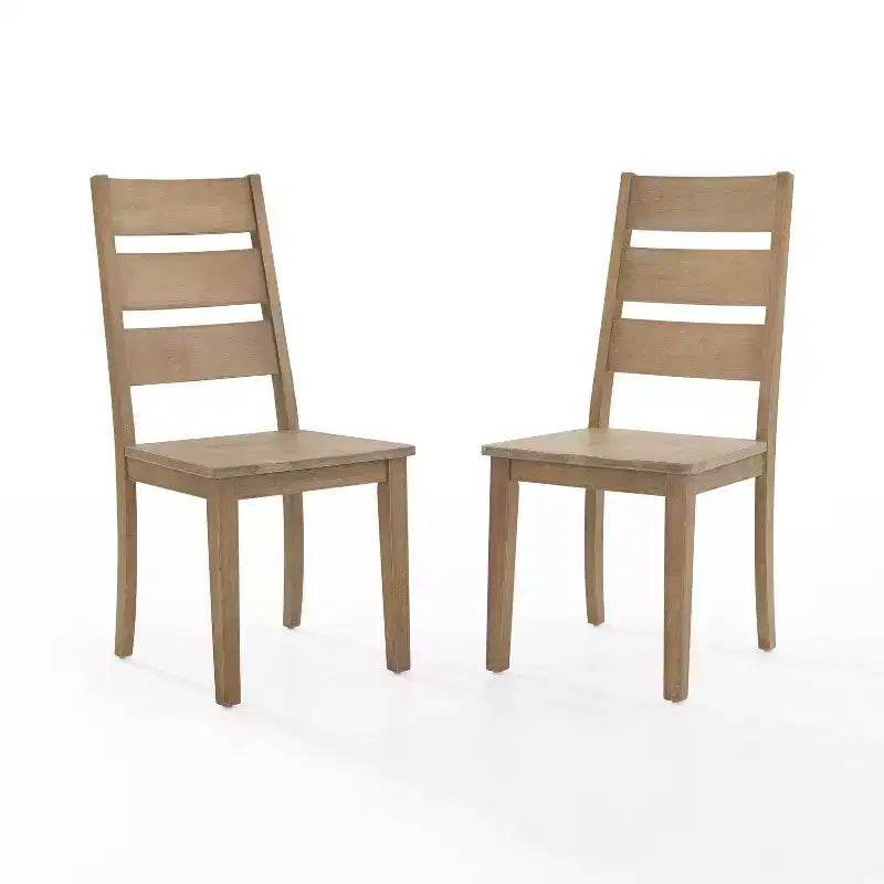 Set da 2 sedie con schienale a scala Joanna, marrone rustico - Crosley