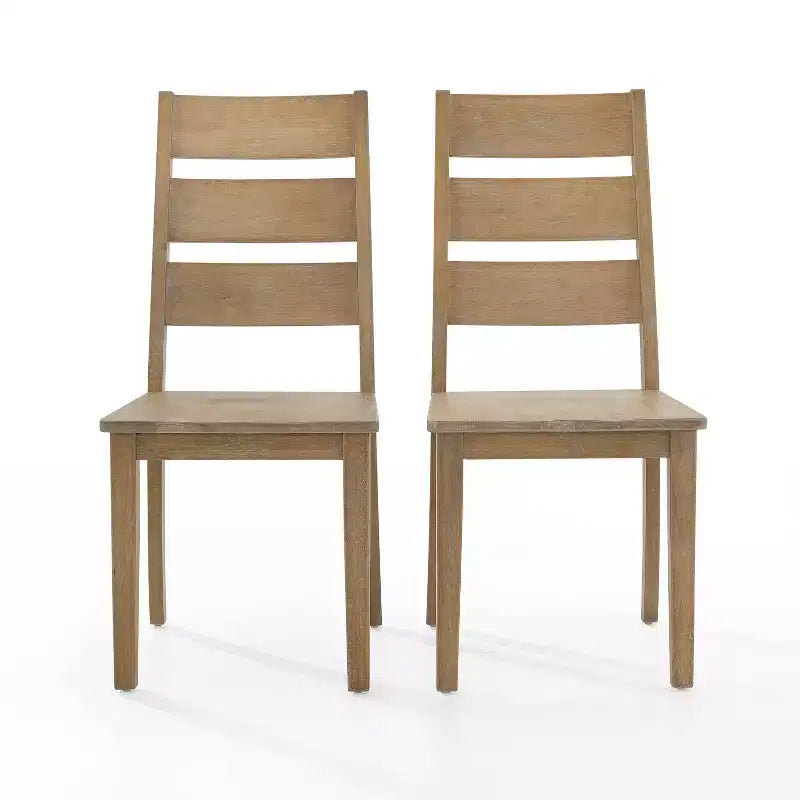 Set da 2 sedie con schienale a scala Joanna, marrone rustico - Crosley