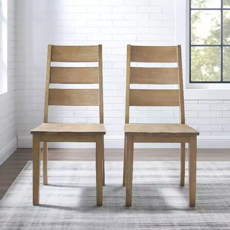Set da 2 sedie con schienale a scala Joanna, marrone rustico - Crosley