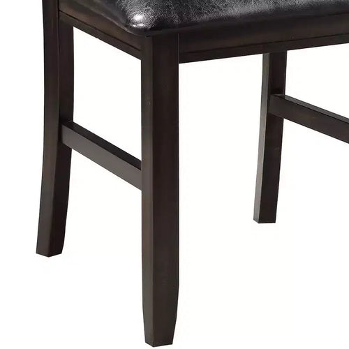 Sedia da pranzo Urbana da 23" in PU nero ed espresso - Acme Furniture: set da 2, senza braccioli, rivestimento in lino