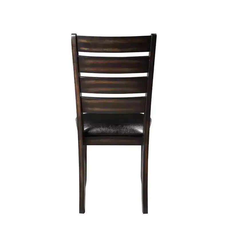 Sedia da pranzo Urbana da 23" in PU nero ed espresso - Acme Furniture: set da 2, senza braccioli, rivestimento in lino
