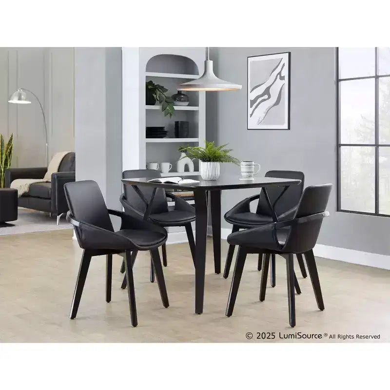 LumiSource Cosmo Sedia in Bambù Nero/PU Nero