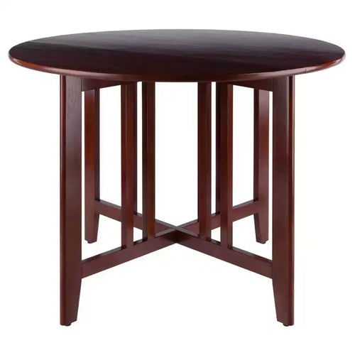 42" Alamo Round Double Drop Leaf Dining Table Wood/Walnut - Winsome