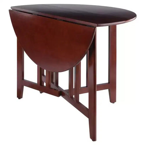 Tavolo da pranzo rotondo con doppie alette a scomparsa Alamo da 42" in legno/noce - Winsome