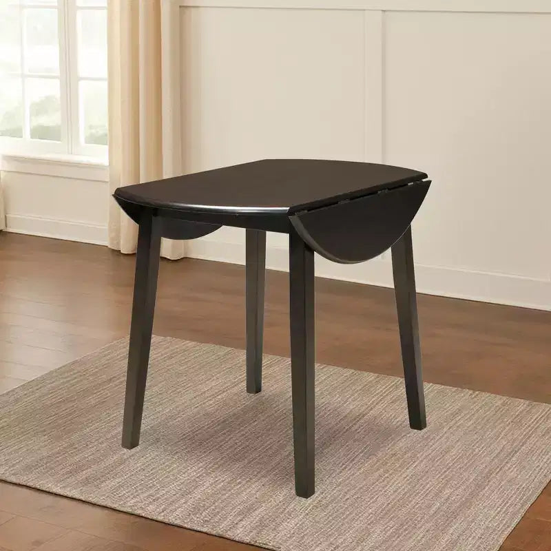 Tavolo da pranzo Hammis con piano rotondo a ribalta in legno/marrone scuro – Signature Design by Ashley: design compatto e salvaspazio, 4 posti a sedere