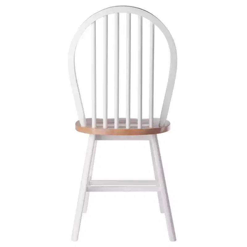 Set tavolo da pranzo Sorella 5 pezzi Naturale/Bianco - Winsome: Foglia a goccia rotonda, Legno massello, 4 sedie Windsor