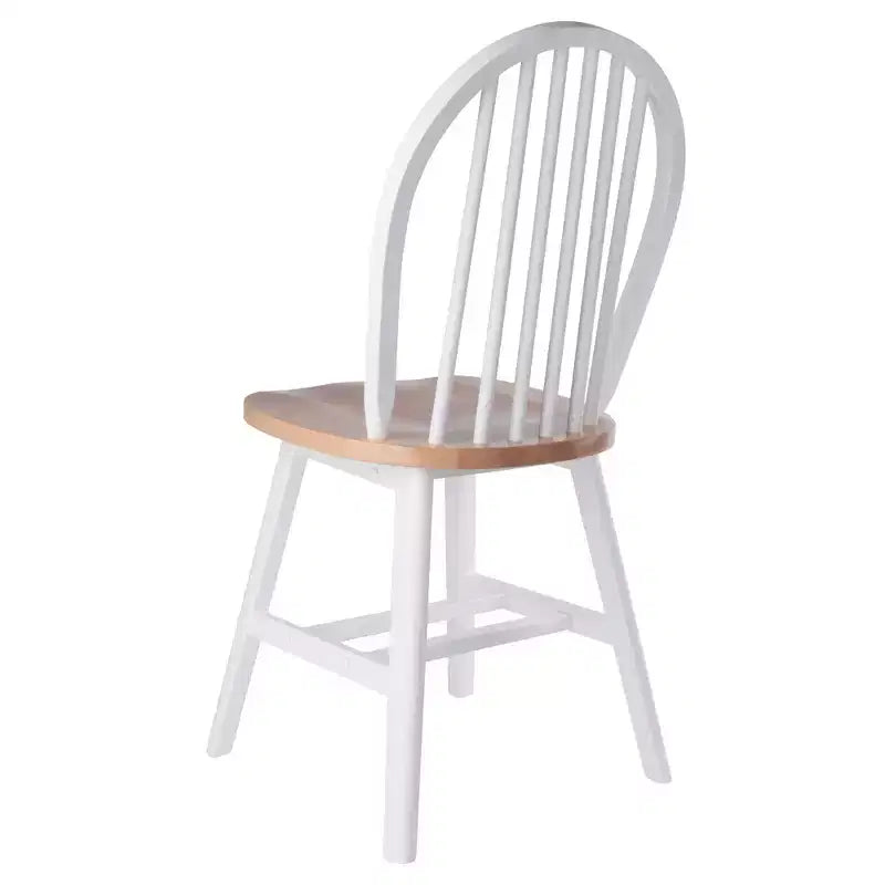 Set tavolo da pranzo Sorella 5 pezzi Naturale/Bianco - Winsome: Foglia a goccia rotonda, Legno massello, 4 sedie Windsor