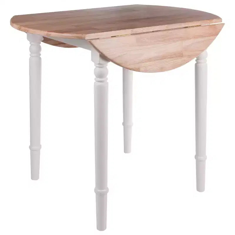Set tavolo da pranzo Sorella 5 pezzi Naturale/Bianco - Winsome: Foglia a goccia rotonda, Legno massello, 4 sedie Windsor