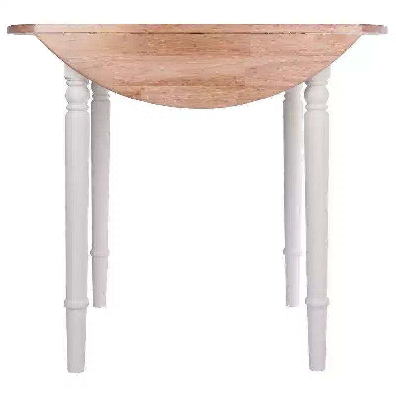 Set tavolo da pranzo Sorella 5 pezzi Naturale/Bianco - Winsome: Foglia a goccia rotonda, Legno massello, 4 sedie Windsor