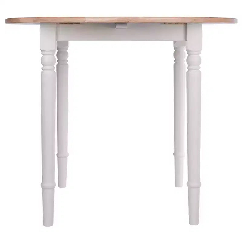 Set tavolo da pranzo Sorella 5 pezzi Naturale/Bianco - Winsome: Foglia a goccia rotonda, Legno massello, 4 sedie Windsor
