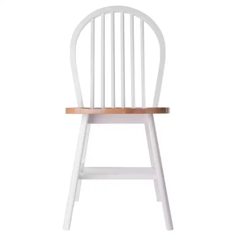 Set tavolo da pranzo Sorella 5 pezzi Naturale/Bianco - Winsome: Foglia a goccia rotonda, Legno massello, 4 sedie Windsor