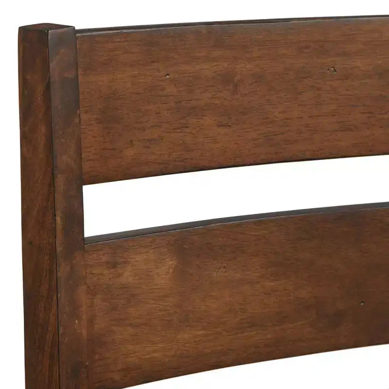 Buylateral Set da pranzo Mandeville 5 pezzi in legno massello con bordo vivo e base a cavalletto, marrone