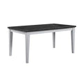 Acme Furniture 64" Lanton Dining Table Marble Antique White Finish