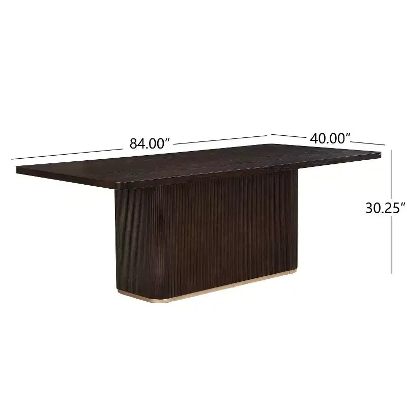 Christopher Knight Home Eloise Moderno Tavolo da Pranzo Rettangolare Sovradimensionato da 8 Posti 84" con Base a Piedistallo Marrone Scuro