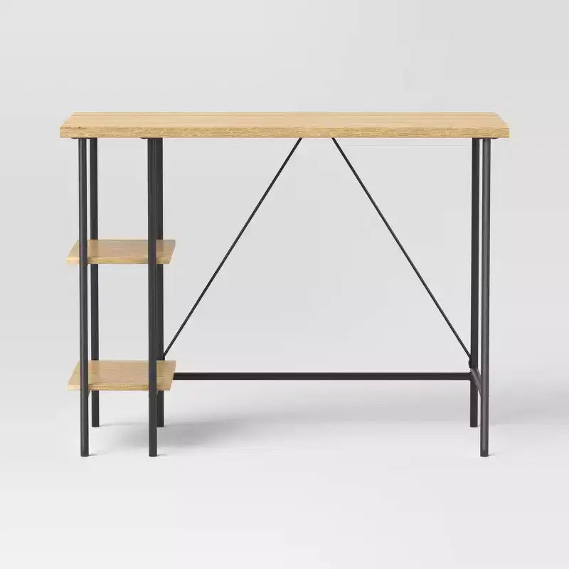 Scrivania in legno e metallo con ripiani colore naturale - Room Essentials™