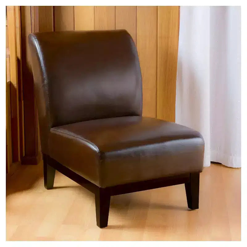 Poltrona Darcy Slipper Marrone - Christopher Knight Home: Rivestita in tessuto, Struttura in legno massello, Pulizia a macchia, Capacità 113 kg
