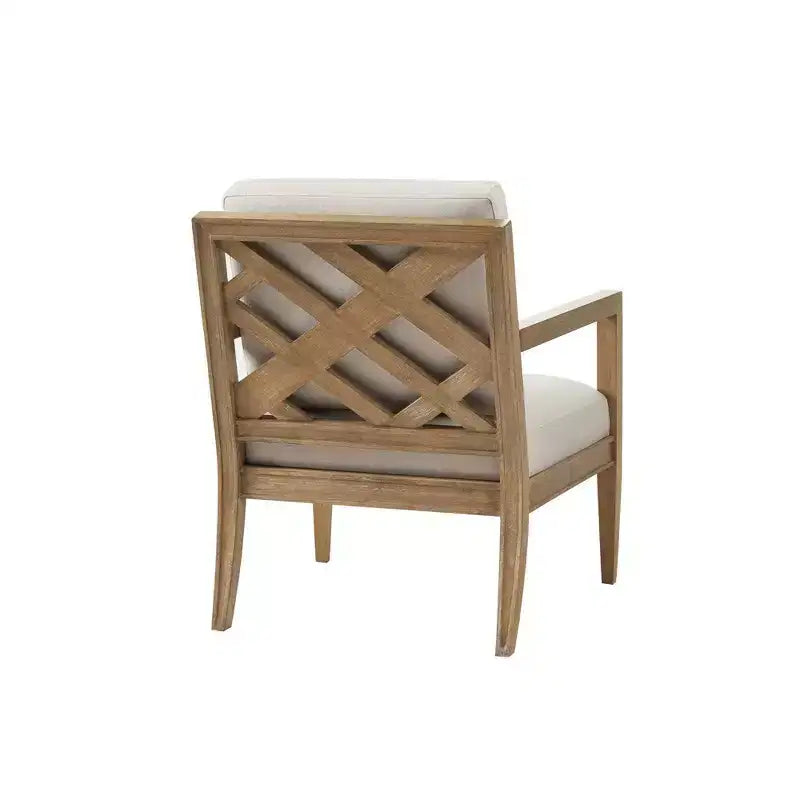 Poltrona imbottita Marlee colore avorio: Struttura in legno massello, stile tradizionale - Madison Park