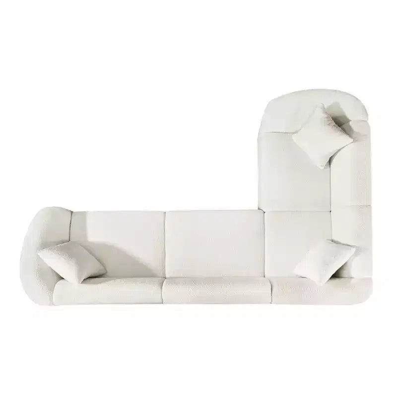 Christopher Knight Home Isolde Divano componibile a L curvo contemporaneo a 4 posti da 264 cm, rivestito in bouclé, beige