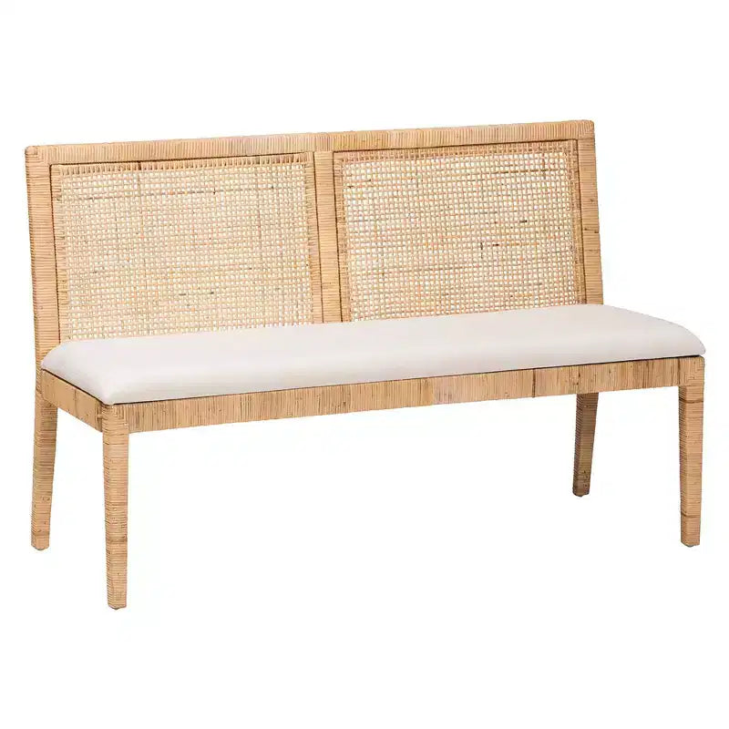 bali & pari Set Panca Rattan Kalimantan 2 pz Miele Chiaro/Bianco: Rivestimento in poliestere, Struttura in compensato