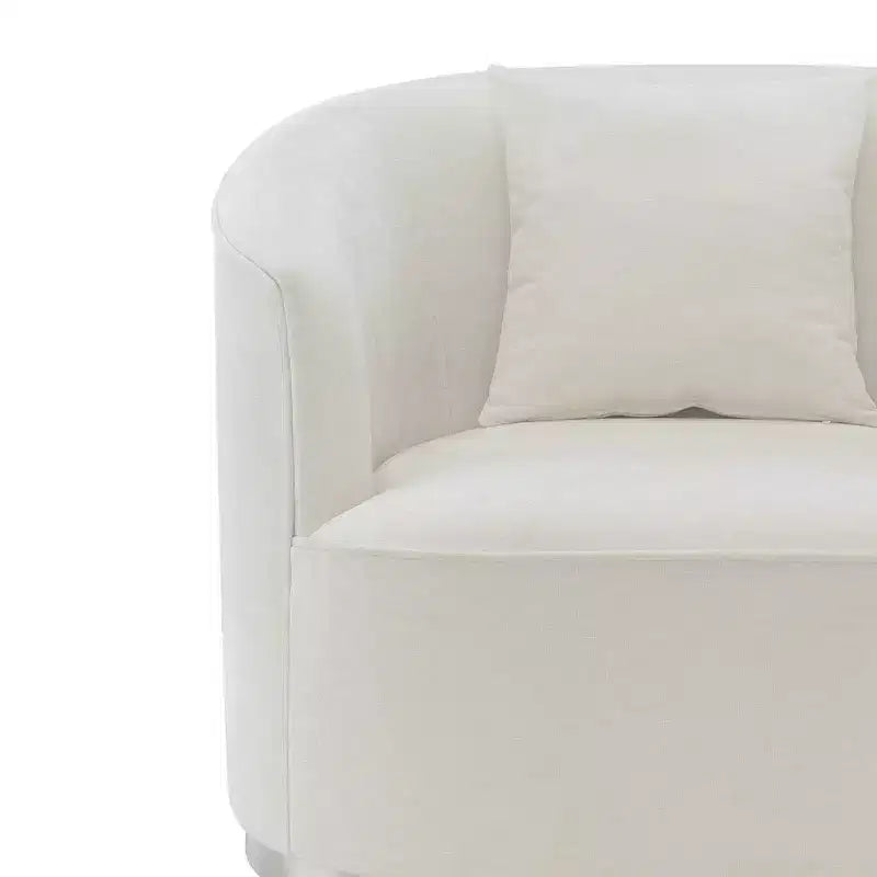 Poltrona d'accento Odette 39" in ciniglia beige Acme Furniture: Rivestimento in lino, struttura in legno, nessun assemblaggio richiesto