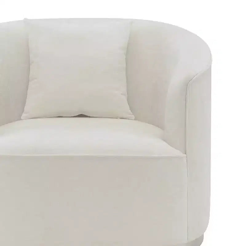 Poltrona d'accento Odette 39" in ciniglia beige Acme Furniture: Rivestimento in lino, struttura in legno, nessun assemblaggio richiesto