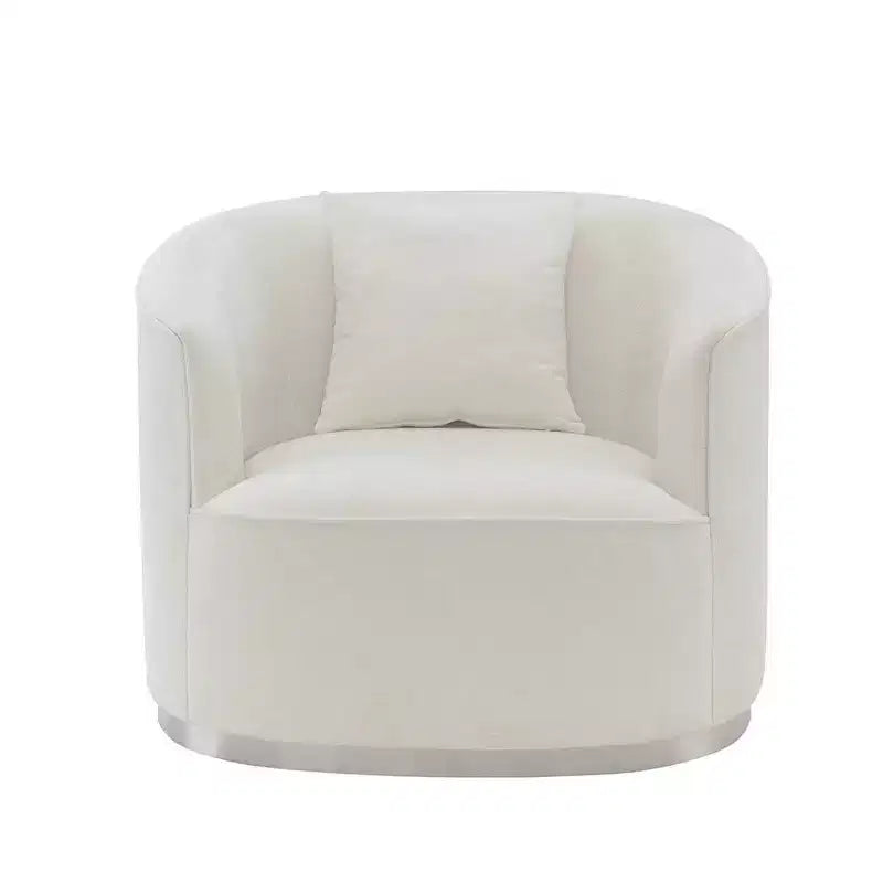 Poltrona d'accento Odette 39" in ciniglia beige Acme Furniture: Rivestimento in lino, struttura in legno, nessun assemblaggio richiesto