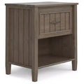 Rowan Bedside Table Smoky Brown - Wyndenhall: Transitional Style, 1-Year Warranty, Pine & Plywood Frame