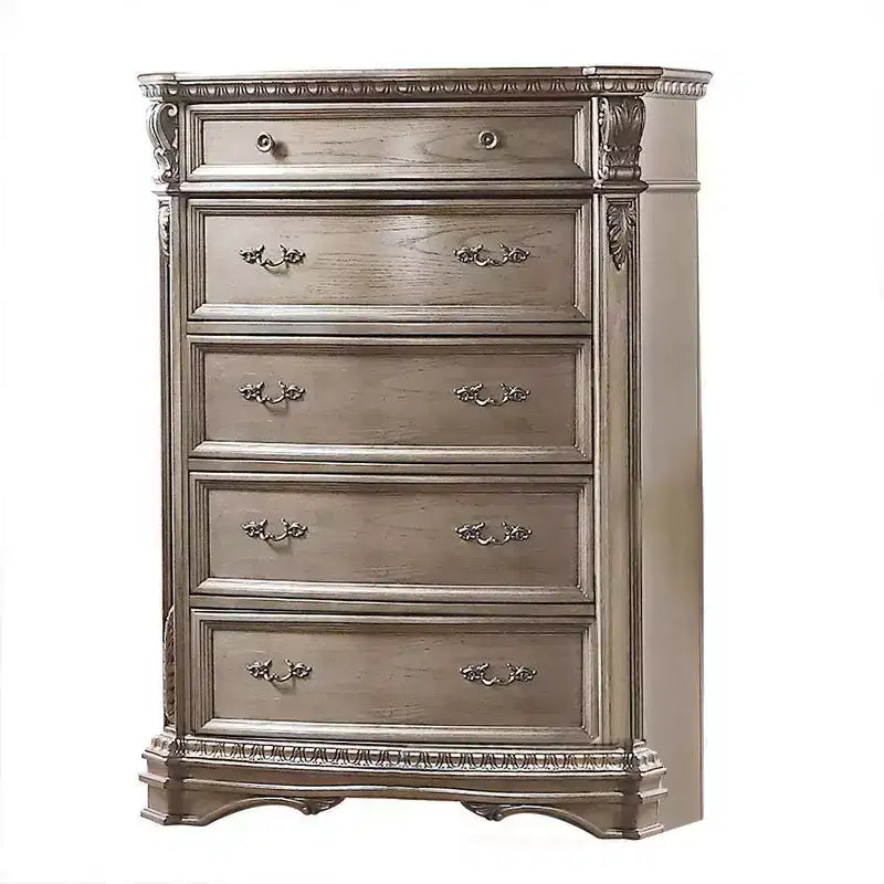 Cassettiera Northville 42" Anticato Argento - Acme Furniture: 5 cassetti, legno, guide metalliche, nessun assemblaggio richiesto