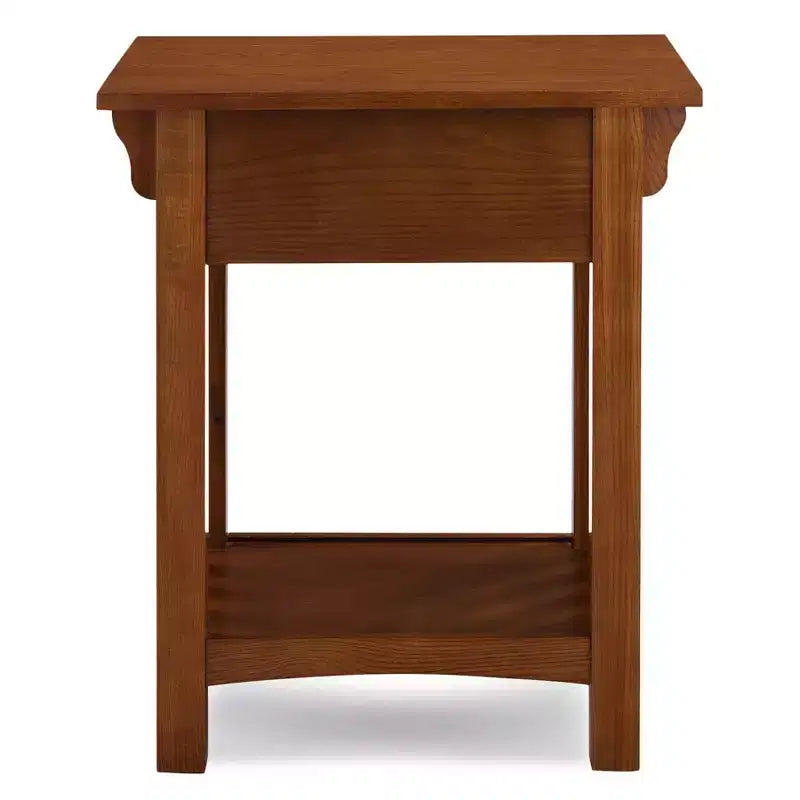 Comodino in rovere medio - Leick Home: frassino massiccio, stile Mission, 28" di altezza, con cassetto
