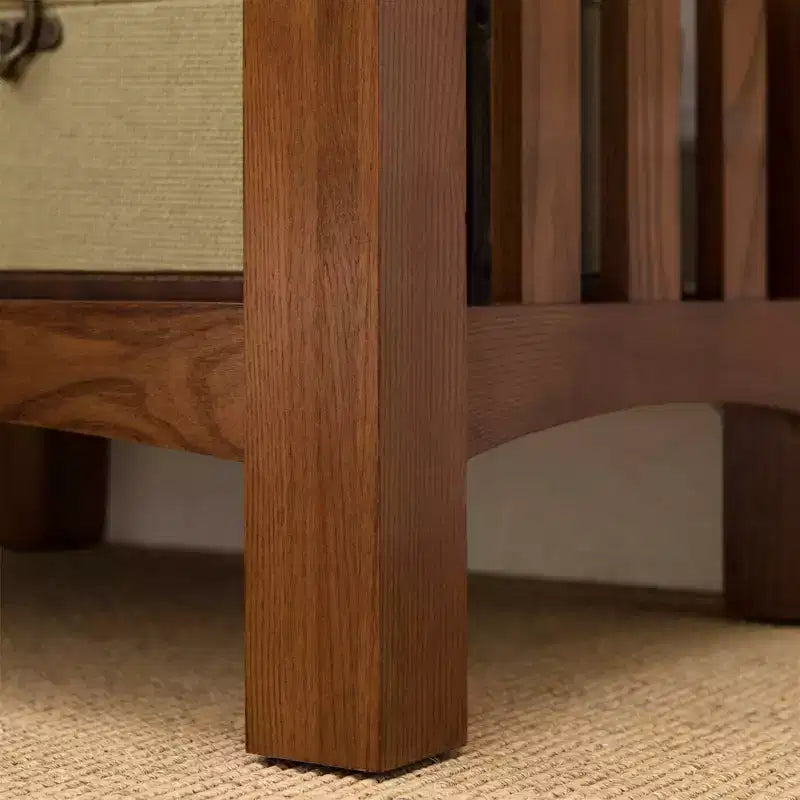 Comodino in rovere medio - Leick Home: frassino massiccio, stile Mission, 28" di altezza, con cassetto