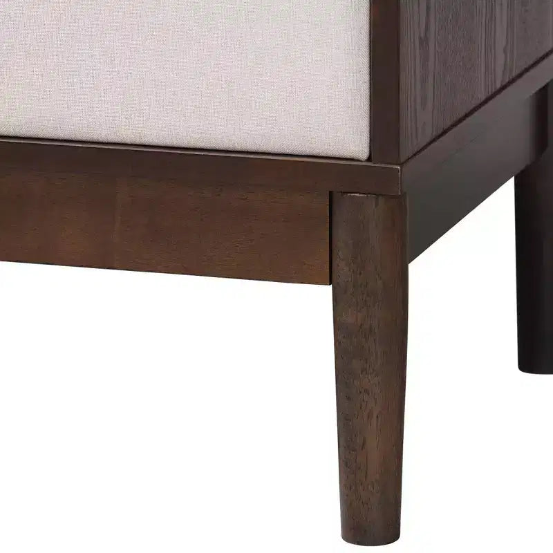 Cassettiera Baxton Studio Nikolai in tessuto e legno a 6 cassetti beige/marrone wengé