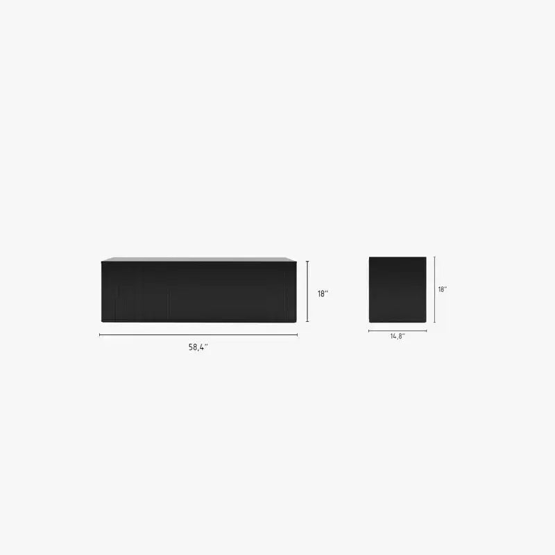 Mobile TV Trelisse di Nexera per TV fino a 60", colore nero: mobile multimediale moderno con ante, in composito di legno