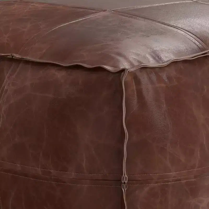 Pouf quadrato Erving marrone anticato - WyndenHall