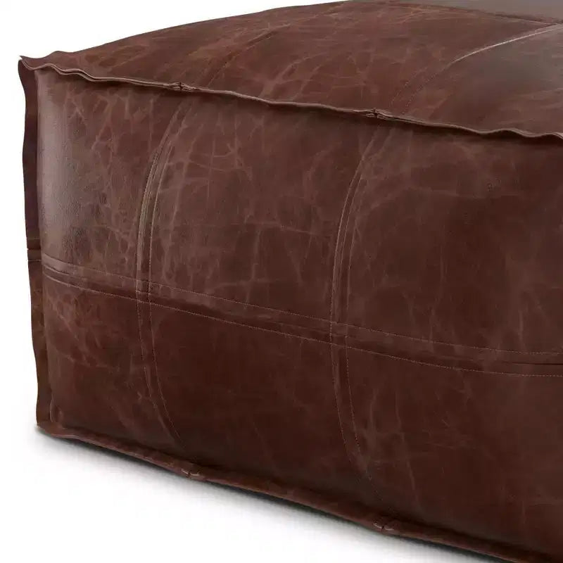 Pouf quadrato Erving marrone anticato - WyndenHall