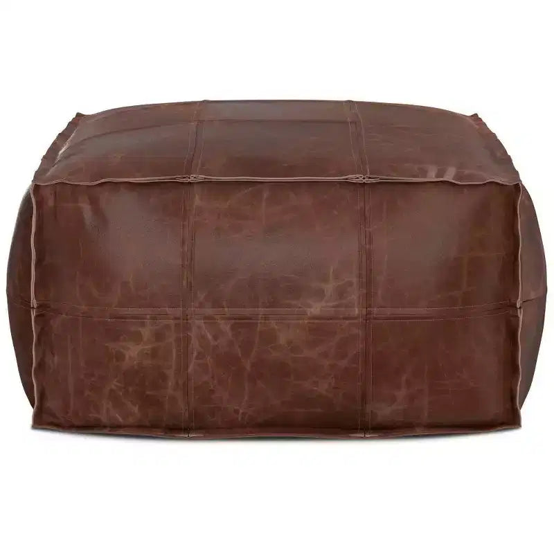 Pouf quadrato Erving marrone anticato - WyndenHall